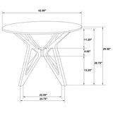 Mesa de comedor redonda Elowen de 42 pulgadas de madera maciza en nogal claro