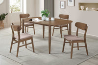 Juego de comedor Dortch de 5 piezas ovalado de madera maciza en nogal