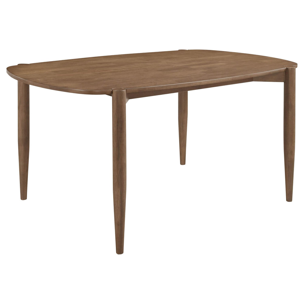 Juego de comedor Dortch de 5 piezas ovalado de madera maciza en nogal