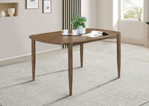 Mesa de comedor ovalada Dortch de madera maciza de 63 pulgadas en nogal