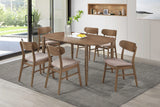 Mesa de comedor ovalada Dortch de madera maciza de 63 pulgadas en nogal