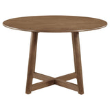 Juego de comedor redondo Dinah de 5 piezas de madera maciza en nogal