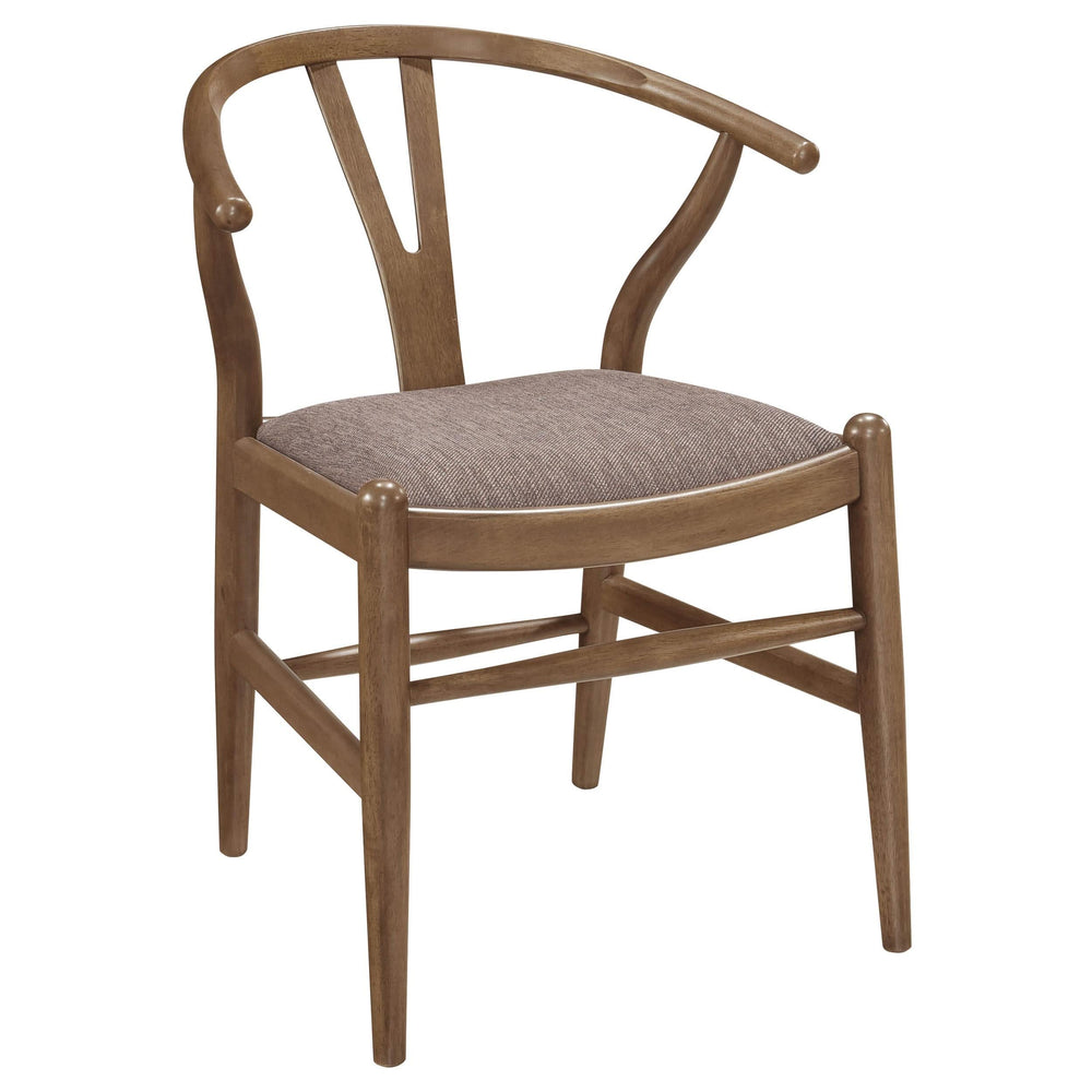 Juego de comedor redondo Dinah de 5 piezas de madera maciza en nogal