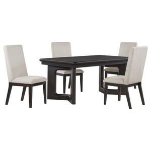 Juego de mesa de comedor rectangular Hathaway de 5 piezas en color marrón acacia