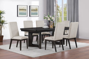 Juego de mesa de comedor rectangular Hathaway de 7 piezas en color marrón acacia