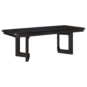 Juego de mesa de comedor rectangular Hathaway de 7 piezas en color marrón acacia