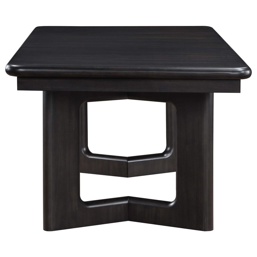 Juego de mesa de comedor rectangular Hathaway de 7 piezas en color marrón acacia