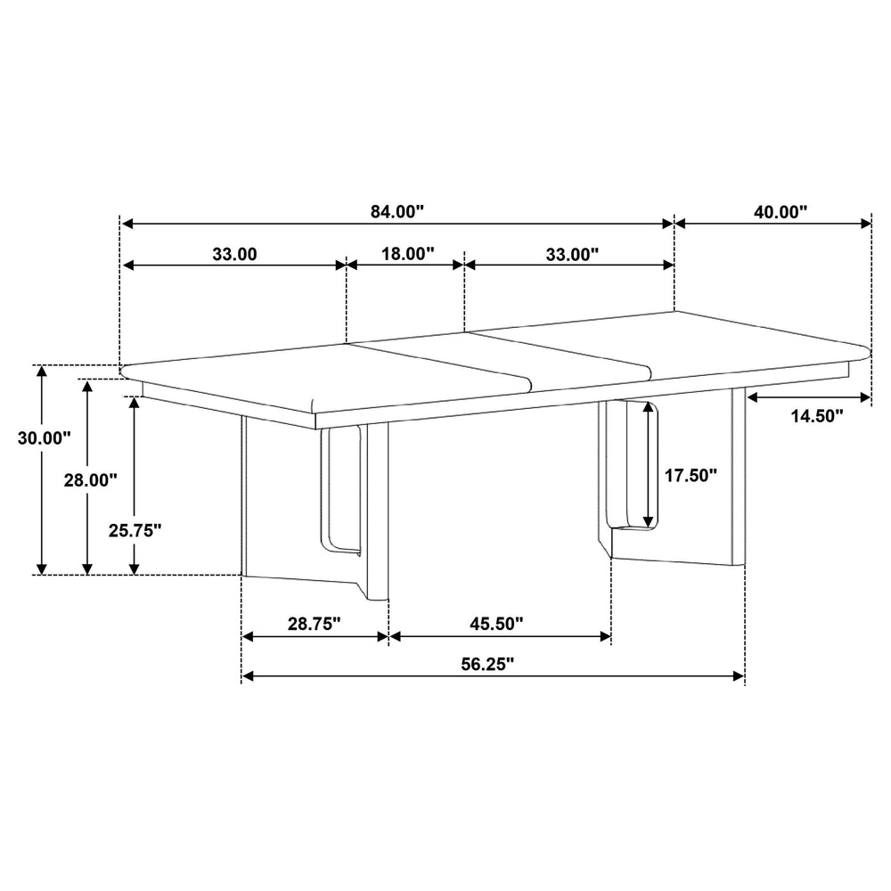 Juego de mesa de comedor rectangular Hathaway de 7 piezas en color marrón acacia