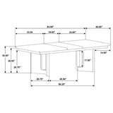 Juego de mesa de comedor rectangular Hathaway de 7 piezas en color marrón acacia