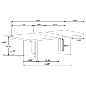 Juego de mesa de comedor rectangular Hathaway de 7 piezas en color marrón acacia