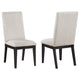 Silla de comedor tapizada Hathaway color crema (juego de 2)