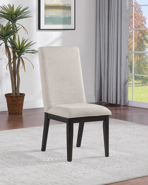 Silla de comedor tapizada Hathaway color crema (juego de 2)