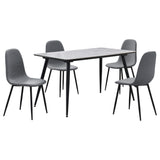 Juego de mesa de comedor rectangular Dennison de 5 piezas, color gris