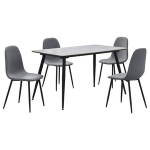 Juego de mesa de comedor rectangular Dennison de 5 piezas, color gris