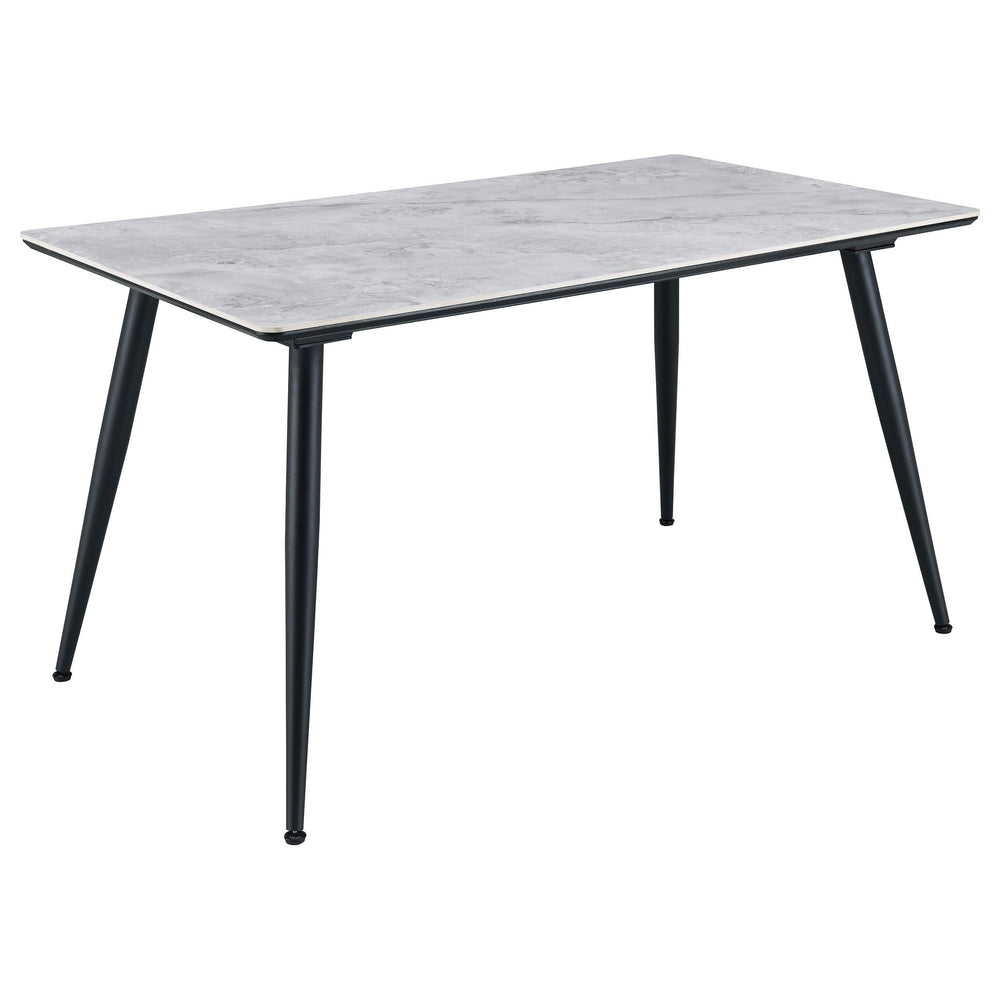 Juego de mesa de comedor rectangular Dennison de 5 piezas, color gris