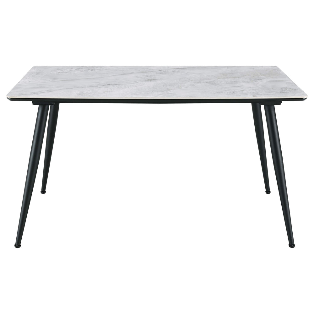 Juego de mesa de comedor rectangular Dennison de 5 piezas, color gris