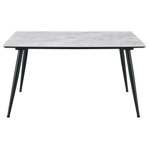 Juego de mesa de comedor rectangular Dennison de 5 piezas, color gris