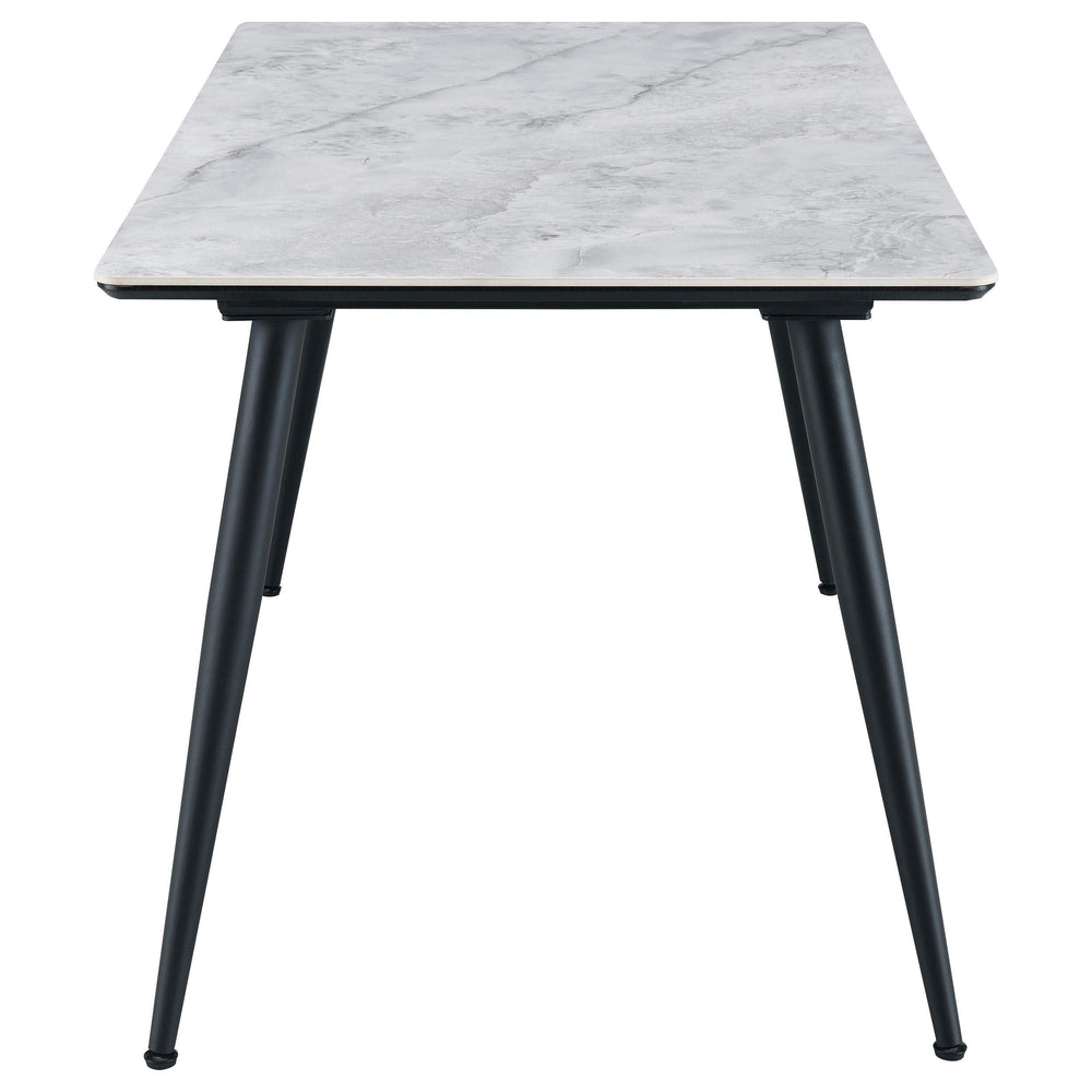 Juego de mesa de comedor rectangular Dennison de 5 piezas, color gris