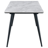 Juego de mesa de comedor rectangular Dennison de 5 piezas, color gris