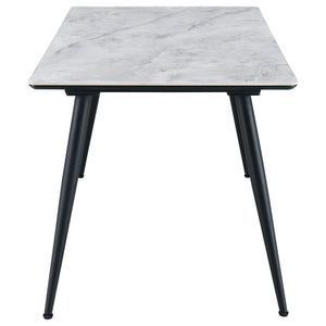 Juego de mesa de comedor rectangular Dennison de 5 piezas, color gris