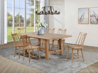 Juego de comedor extensible Middleton de 7 piezas, color marrón natural 