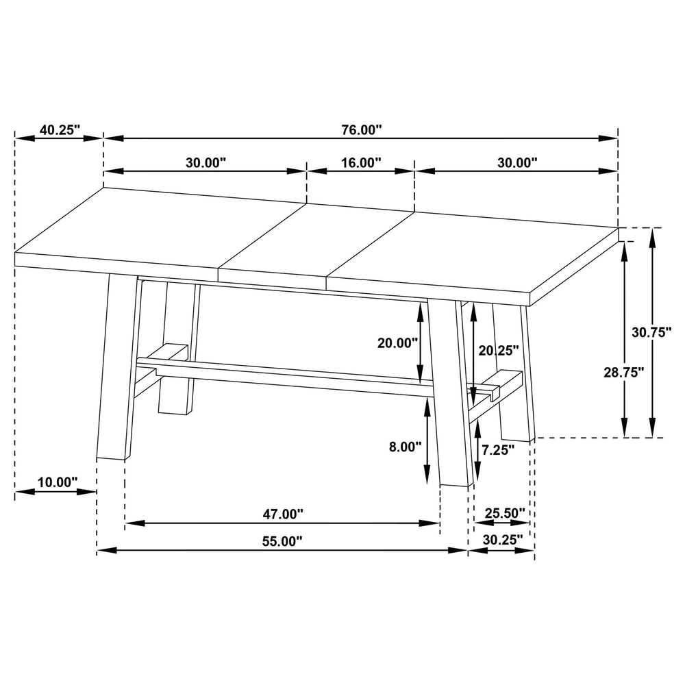 Juego de comedor extensible Middleton de 7 piezas, color marrón natural 
