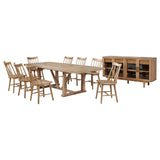 Juego de comedor extensible Middleton de 10 piezas en marrón y negro