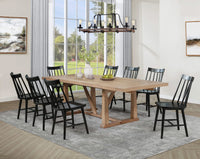 Juego de comedor extensible Middleton de 9 piezas en marrón y negro