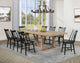 Juego de comedor extensible Middleton de 9 piezas en marrón y negro