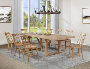 Juego de comedor extensible Middleton de 9 piezas, color marrón natural 