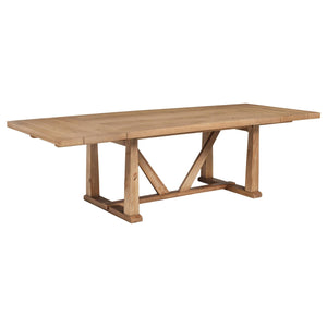 Juego de comedor extensible Middleton de 9 piezas, color marrón natural 