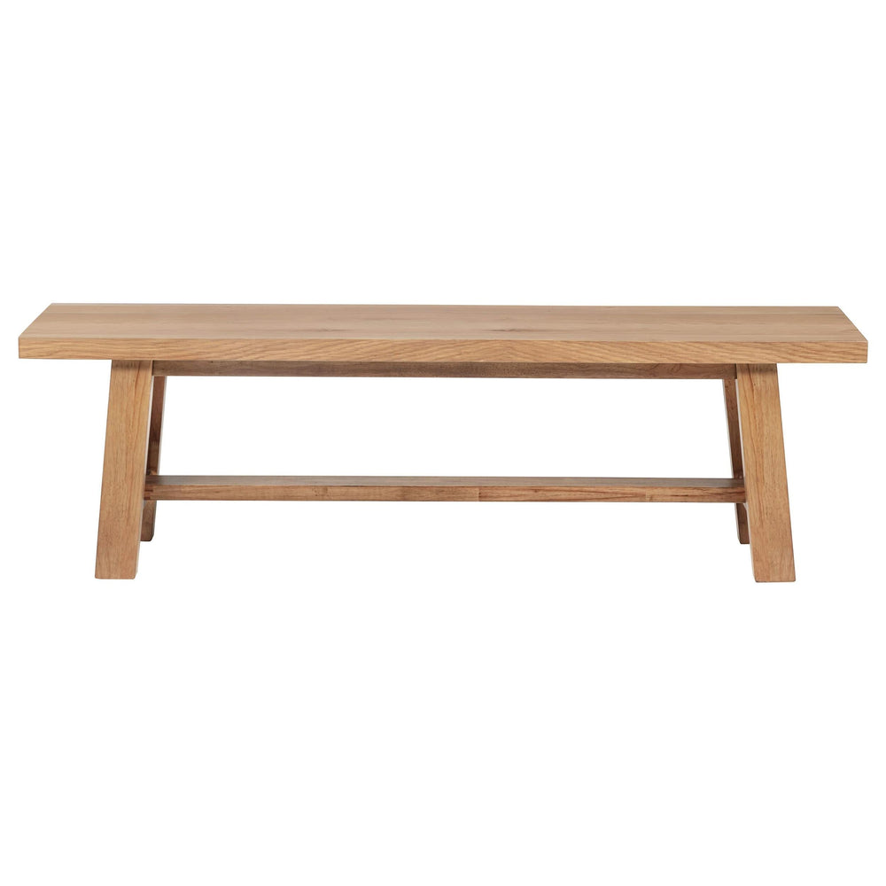 Banco de comedor de madera sin respaldo Middleton de 60 pulgadas, color marrón natural