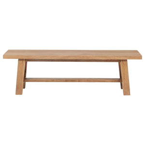 Banco de comedor de madera sin respaldo Middleton de 60 pulgadas, color marrón natural