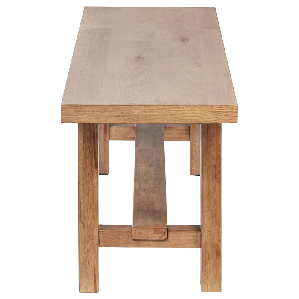 Banco de comedor de madera sin respaldo Middleton de 60 pulgadas, color marrón natural