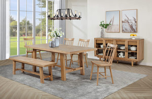 Banco de comedor de madera sin respaldo Middleton de 60 pulgadas, color marrón natural
