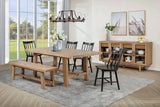 Banco de comedor de madera sin respaldo Middleton de 60 pulgadas, color marrón natural