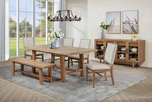 Banco de comedor de madera sin respaldo Middleton de 60 pulgadas, color marrón natural