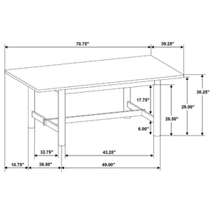 Crestmore 71-inch Rectangular Wood Dining Table Walnut