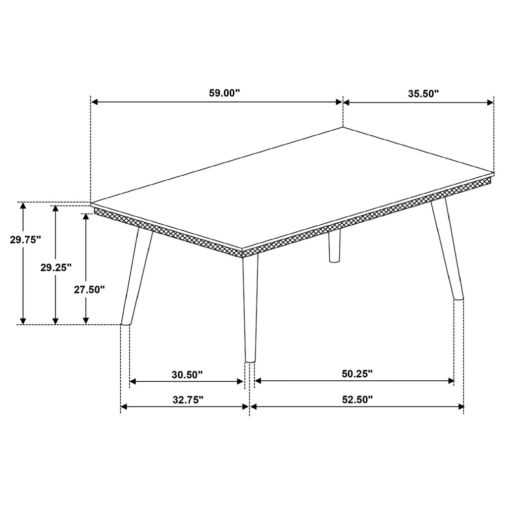 Mesa de comedor rectangular de madera Onslow de 59 pulgadas en marrón oscuro