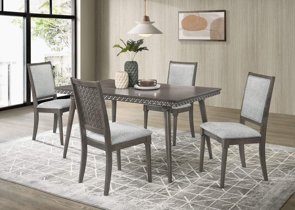Mesa de comedor rectangular de madera Onslow de 59 pulgadas en marrón oscuro