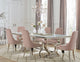 Antoine 7-piece Rectangular Glass Top Dining Table Set Pink