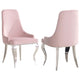 Silla de comedor tapizada en terciopelo Antoine, color rosa (juego de 2)