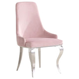 Silla de comedor tapizada en terciopelo Antoine, color rosa (juego de 2)