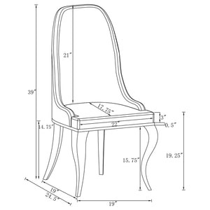Silla de comedor tapizada en terciopelo Antoine, color rosa (juego de 2)