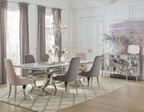 Silla de comedor tapizada en terciopelo Antoine, color rosa (juego de 2)
