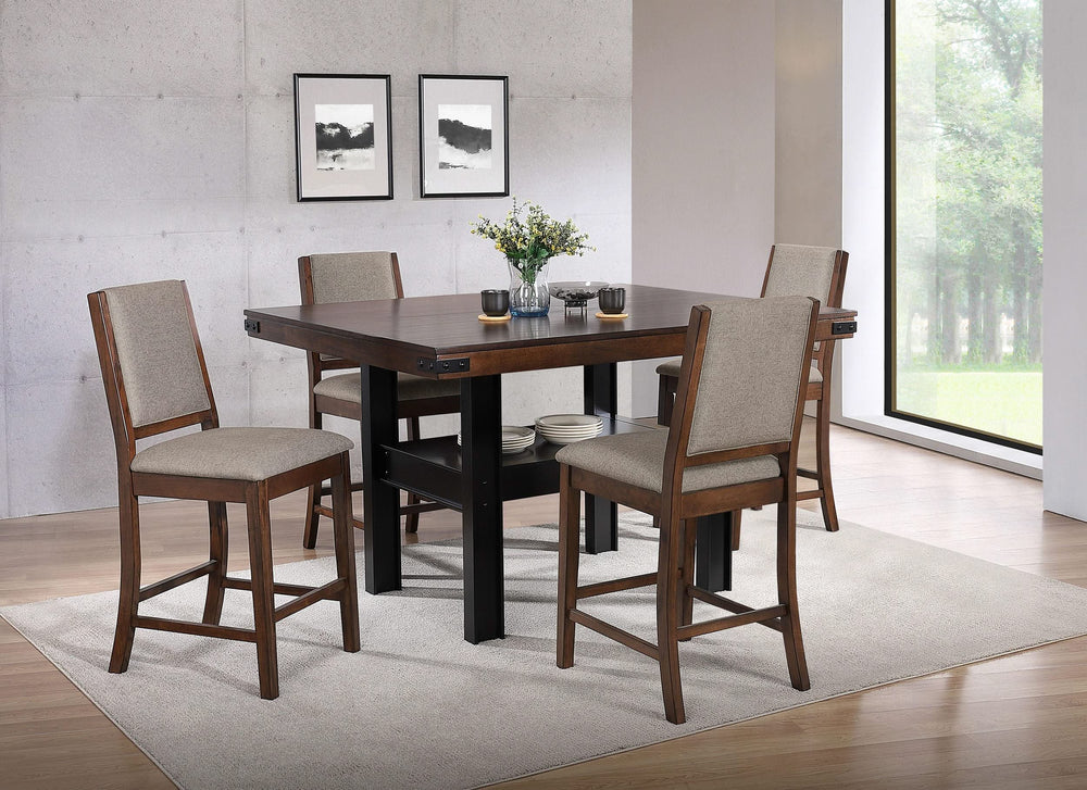 Juego de comedor Patterson de 5 piezas de altura de mostrador en roble mango