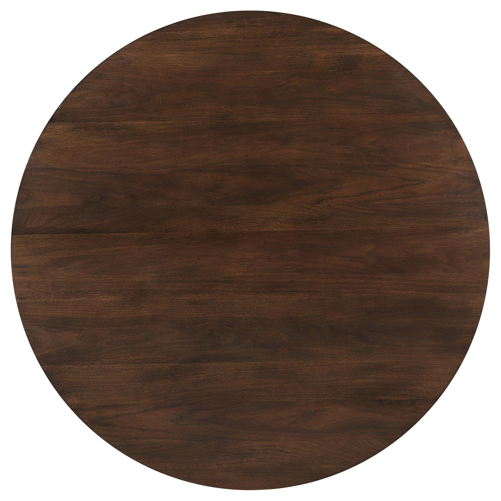 Juego de mesa de comedor redonda Everton de 5 piezas de 53 pulgadas en nogal oscuro