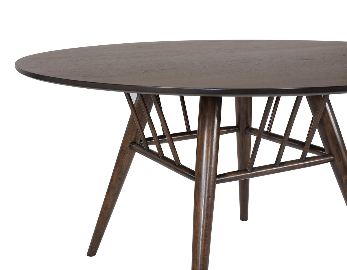 Juego de mesa de comedor redonda Everton de 5 piezas de 53 pulgadas en nogal oscuro