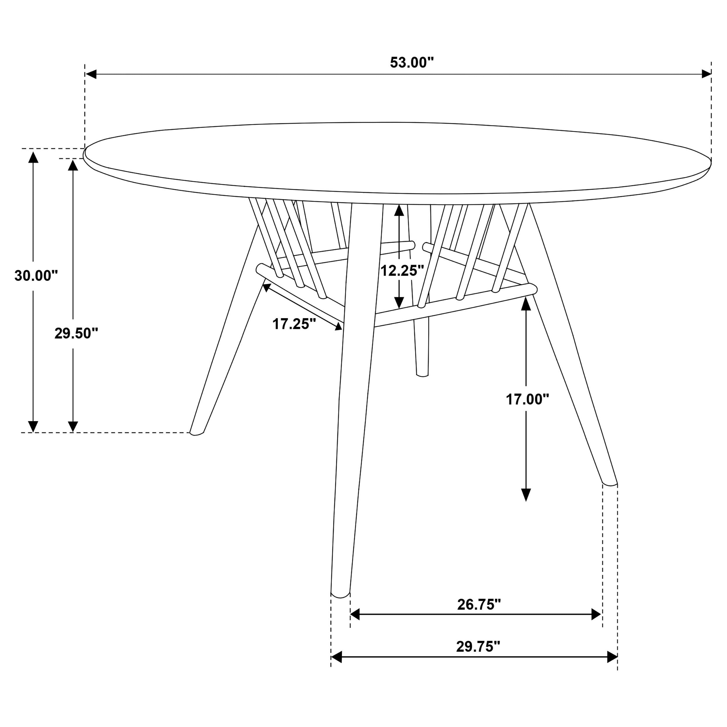 Everton 5-piece Round 53-inch Dining Table Set Dark Walnut