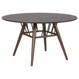 Mesa de comedor redonda Everton de madera de 53 pulgadas en nogal oscuro